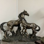 Large Modern Resin Horses Figurine 55cm Height X 65cm Width