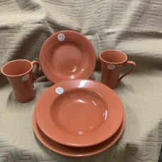 LIVING ART PAPRIKA 4 PERSON DINNER SET HAND PAINTED