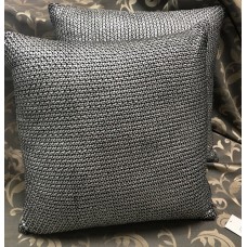 Foil Moss Knit 50x50cm Filled Cushion Charcoal and Silver (Sold as Pairs)  $75.00
