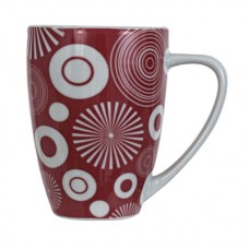 S&P TIN OF MUGS - S/8 RED CRACKLE POP