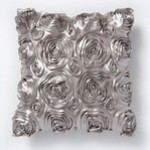 Argenti Rose Ribbon Cushion Silver